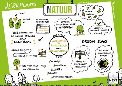Graphic recording for Lelystad Next Level, focused on nature.